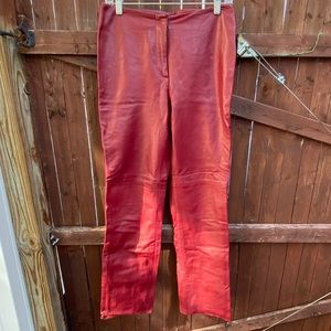 Margaret Godfrey lined red leather pants sz 8